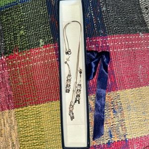 Silver Necklace and Earrings Set